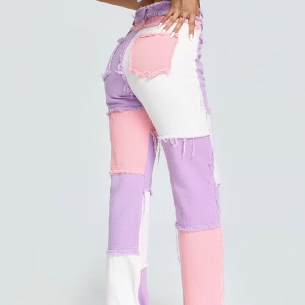 Pink & Purple Patchwork Pants - image 3